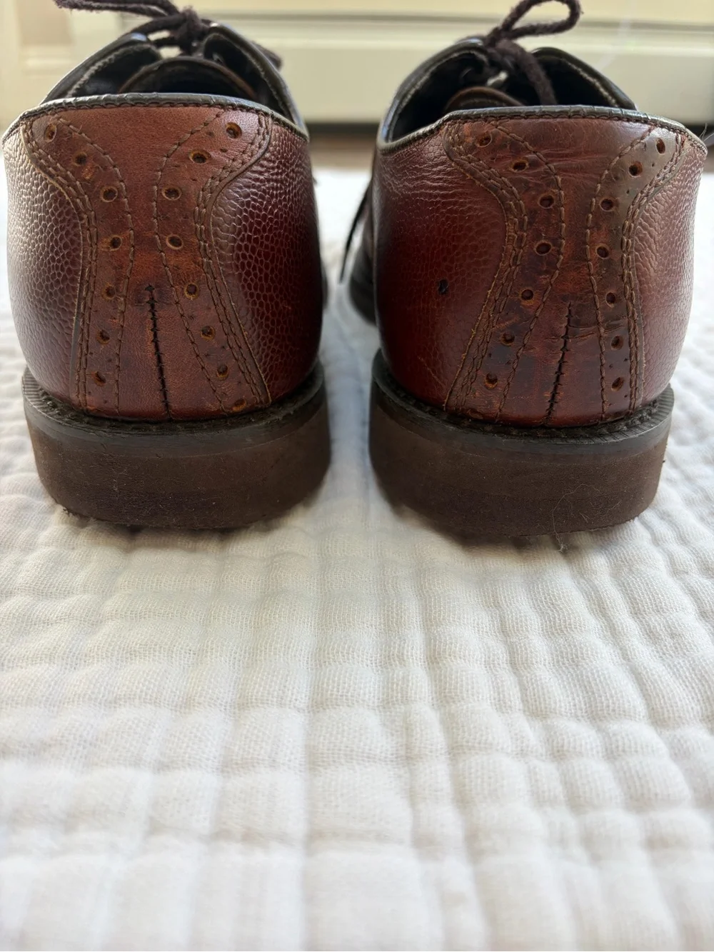 Vintage Dexter Made USA Men’s 9.5 Brown Leather Wingtip Oxford Dress Shoes